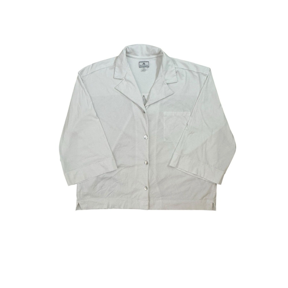 Petite Plume Pima Cotton Button Down Pajama Top Size Medium‎
